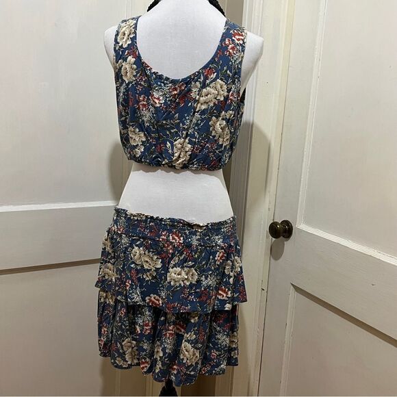 City Vibe Two Piece Skirt Set Floral and Ruffles Cute!!! Women's XL - Picture 5 of 11